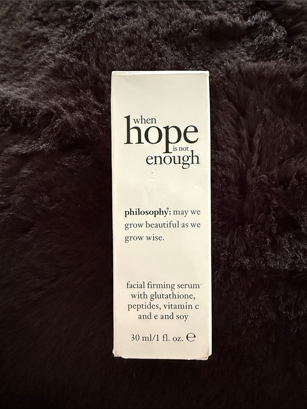 Philosophy white facial firming serum box